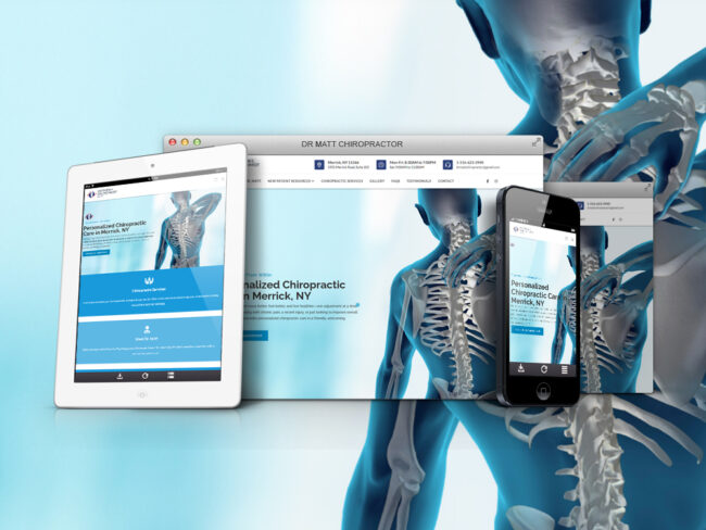 Dr. Matt Chiropractic website shown on desktop, tablet, and phone