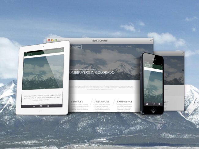 Town & Country website shown on desktop, tablet, and phone