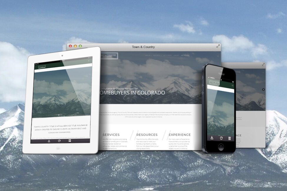 Town & Country website shown on desktop, tablet, and phone