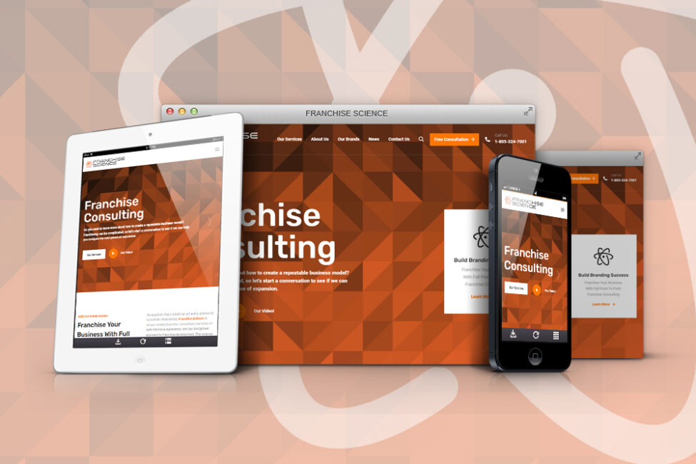 Franchise Science Website Franchise Science website shown on desktop, tablet, and phone